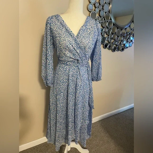 dkny white and blue dress Colored Wedding Dresses Baby Blue Lace Long Sleeve Bridal Dress With T –  Dbrbridal main image 0
